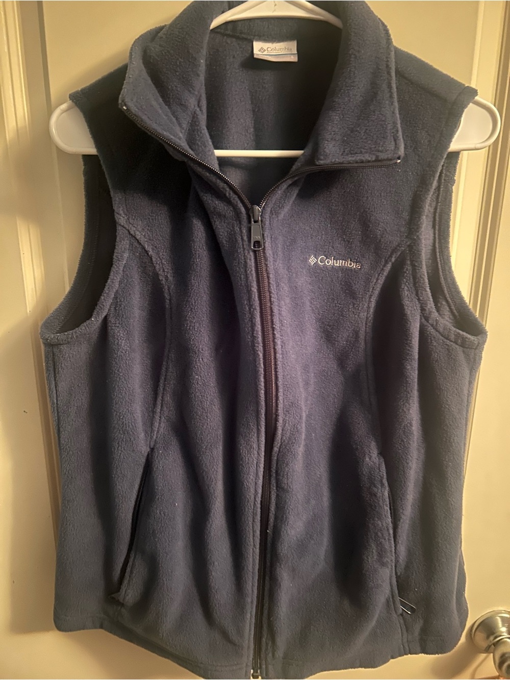 Columbia Navy Blue Fleece Vest - Zip Front